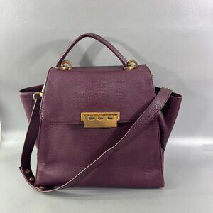 Z Spoke Zac Posen Plum Leather Satchel Handbag